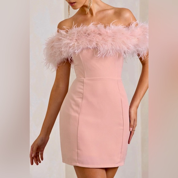 Pure Delight Pink Bardot Mini Dress - Picture 2 of 6